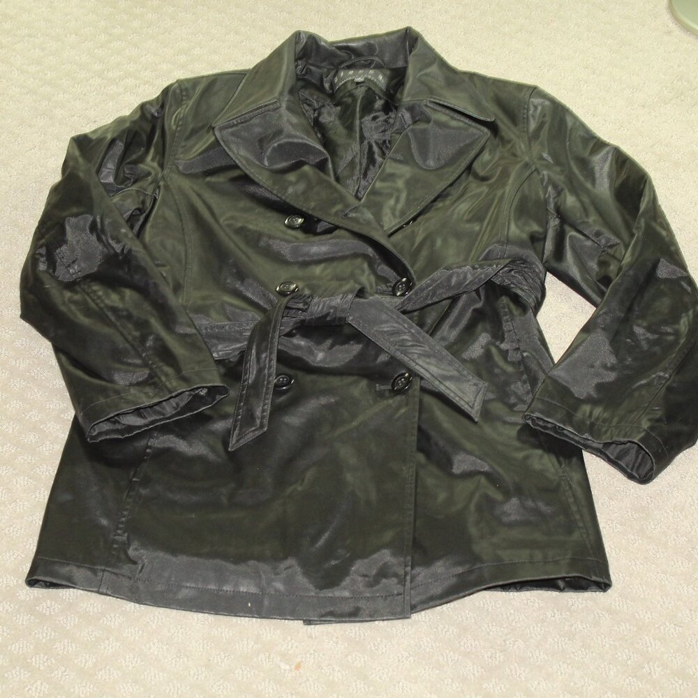Giacca Women's S Black Belted Waterproof Trench Coat with Quilted Lining